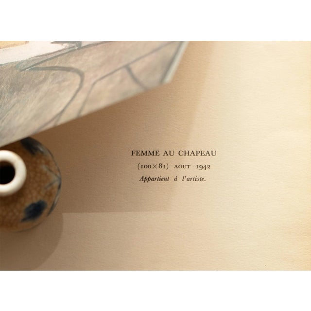 Gray 1946 After Pablo Picasso "Woman in a Hat", Second Edition Period Parisian Offset Lithograph For Sale - Image 8 of 10