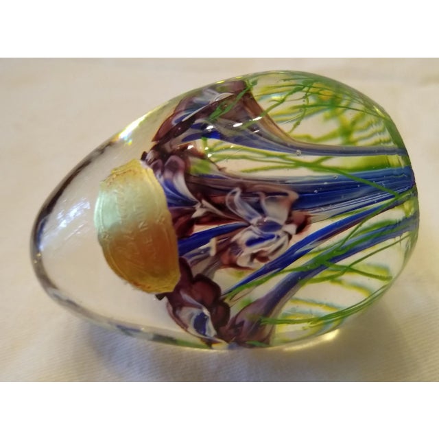 Vintage Eggshaped Murano Blown Glass Paperweight For Sale - Image 4 of 5
