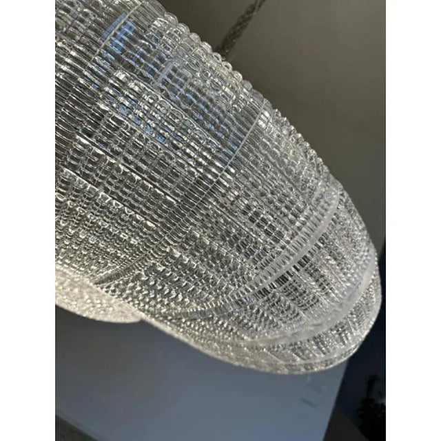 Striped Transparent Murano Glass Pendant by Simoeng For Sale - Image 4 of 6