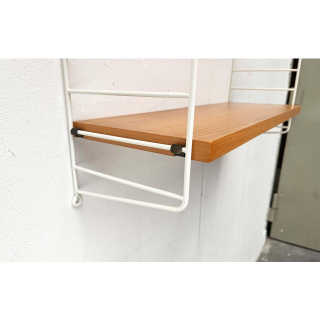 Brown Mid-Century Modern White String Shelf from String Design Ab, Sweden, 1960s For Sale - Image 8 of 18