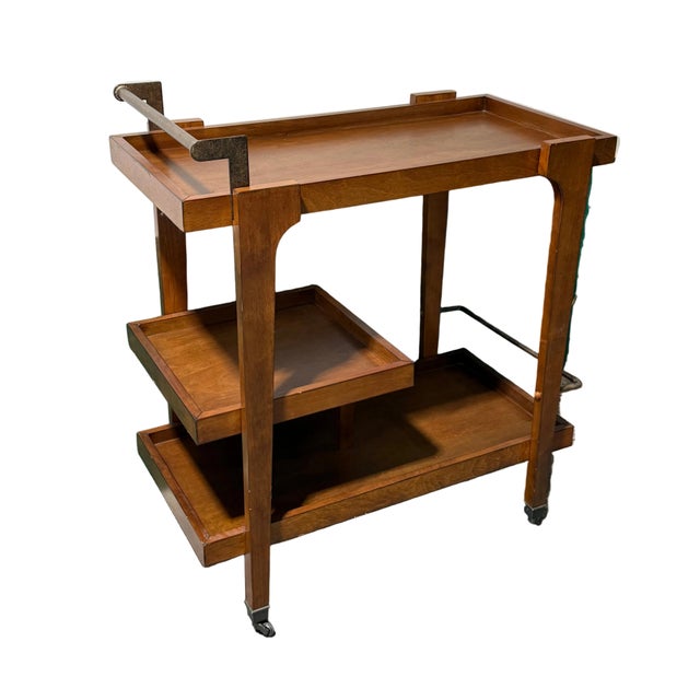 Holly and Martin Zhori Mid century Modern bar cart modern tea set. Styled in an inspired art deco design with brass...