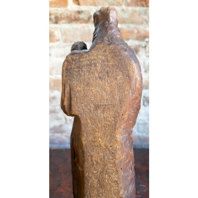 19th Century Spanish Colonial Religious Carved Santos Figure of the Madonna and Child For Sale In New York - Image 6 of 13