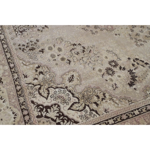 1940s Antique Persian Large Beige Natural Wool Rug For Sale - Image 10 of 13