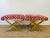 Mid-Century Modern Vintage 1970s Pair of Brass X Base Weiman / Warren Lloyd Mastercraft Geometric Velvet Upholstered Stools Ottomans For Sale - Image 3 of 18