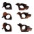 Handmade Fauna Shaped Zebra Wood Napkin Holders, S/6 For Sale
