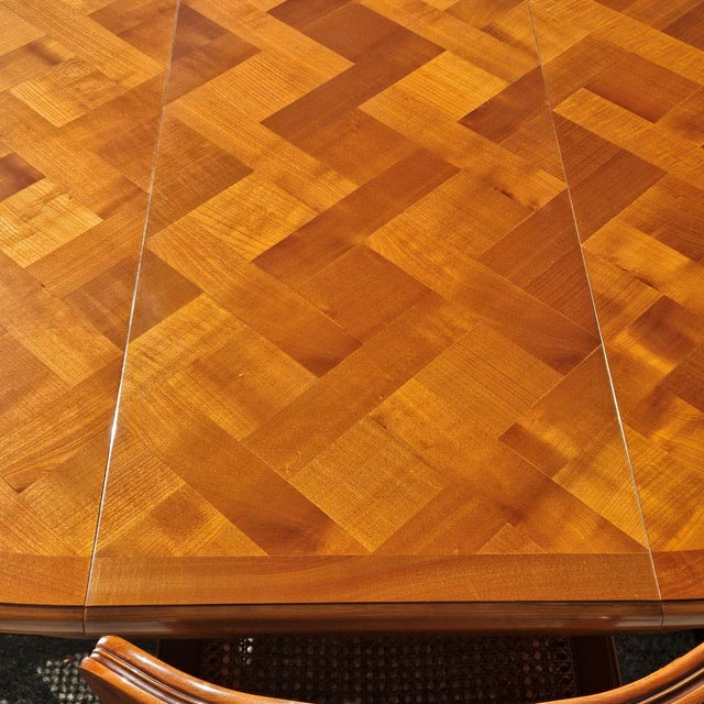 French Louis XV Style Extendable Marqueterie Cherrywood Dining Table, 1880s For Sale - Image 17 of 18