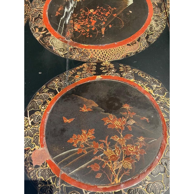 19th Century Vintage Victorian Chinese Export Lacquered Center Hall Table For Sale - Image 5 of 17