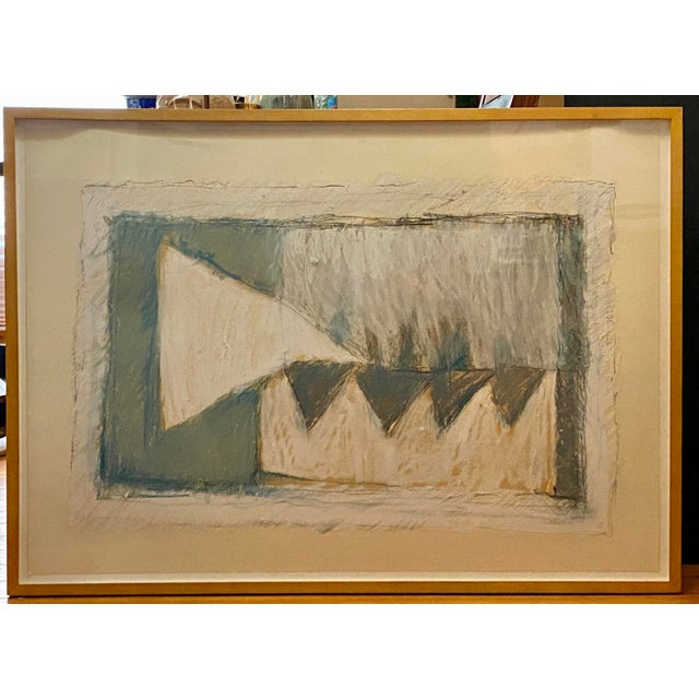1980s Powerful Abstract J. L. Mitchell Gouache / Pastel Large Custom Frame New York For Sale - Image 15 of 16