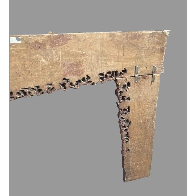 Antique Carved & Gilt Decorated Wooden Oriental Doorway Panel Valence 19th Century For Sale - Image 6 of 11