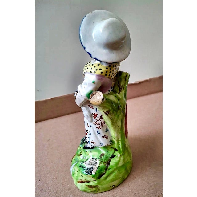 Early 19th Century Pair of Early 19th-Century Walton Pearlware Porcelain Figures For Sale - Image 5 of 16