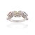 Contemporary Nature Inspired Multi-Sapphire Leaf & Diamond Cluster Ring in Sterling Silver, Us Size 6.5 For Sale - Image 3 of 16