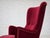 Wood Danish Armchair in Cherry-Red Velour with Ash Legs, 1970s For Sale - Image 7 of 17