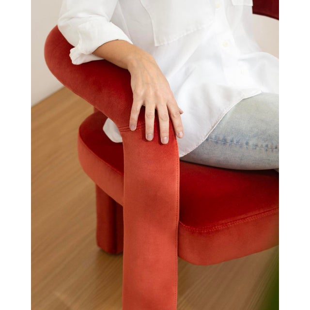 Double Arch Dining Chair in Forest Green Cotton Velvet from Insidherland For Sale - Image 10 of 12
