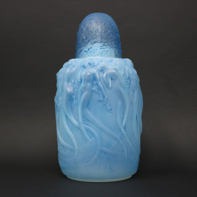 1920s Rene Lalique Opalescent Glass Sirenes Incense Burner For Sale - Image 5 of 12