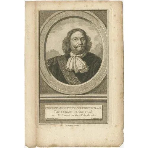 Set of Three Dutch Naval Portraits – Kortenaer, Kallenberg, and Van Nes, c.1700s : A fine set of three 18th-century...