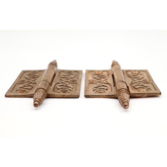 Victorian Pair of Antique Victorian 3 X 3 In. Brass Butt Door Hinges For Sale - Image 3 of 4