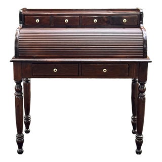 Ethan Allen Old Tavern Pine Roll Top Desk For Sale