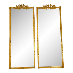 Tall Vintage Gilt Dressing Mirror Pair