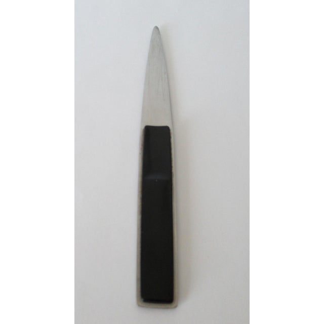 Black MId-Century Munchen, Germany Rostfrei Mfr. Stainless Oxi and Bake Letter Opener For Sale - Image 8 of 14