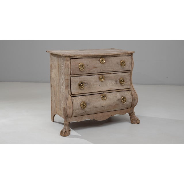 Early 19th Century 1820s Dutch Oak Bombe Chest Of Drawers For Sale - Image 5 of 18