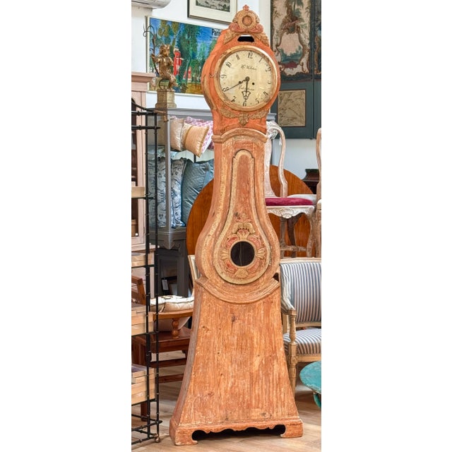 Swedish Mora Clock With Carving and Elegant Lyre-Form Case For Sale - Image 9 of 9