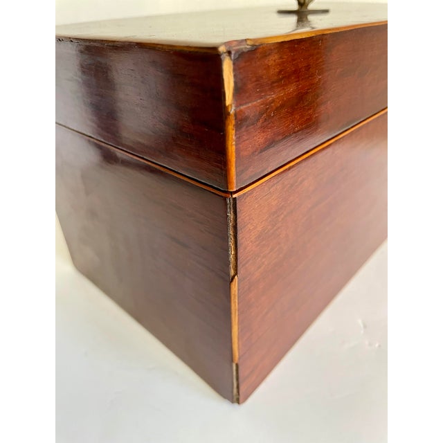 Mid-19th Century English Mahogany Tea Caddy Chest With Glass Mixing Bowl For Sale - Image 12 of 15