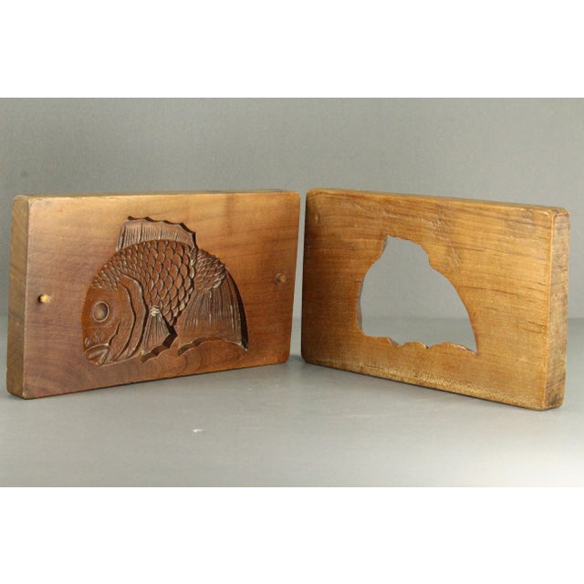 A very interesting Japanese artifact A hand carved wooden Japanese confectionary mold, aka Kashigata, for making little...