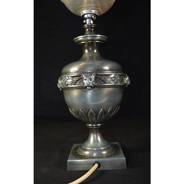 Art Deco French Amphora Table Lamp with Opaline Glass Globe attributed to Brandt, 1930s For Sale - Image 6 of 13