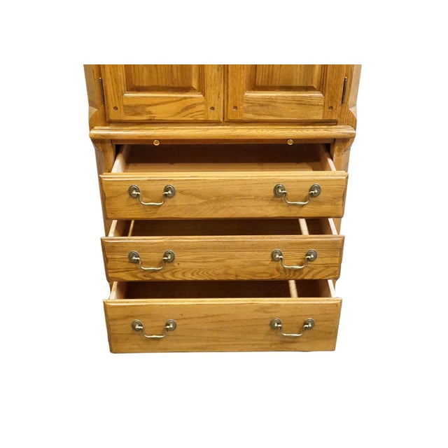Brown Thomasville Furniture American Oak Collection Rustic Early American 28" Pier Cabinet Wall Unit 18911-385 For Sale - Image 8 of 15