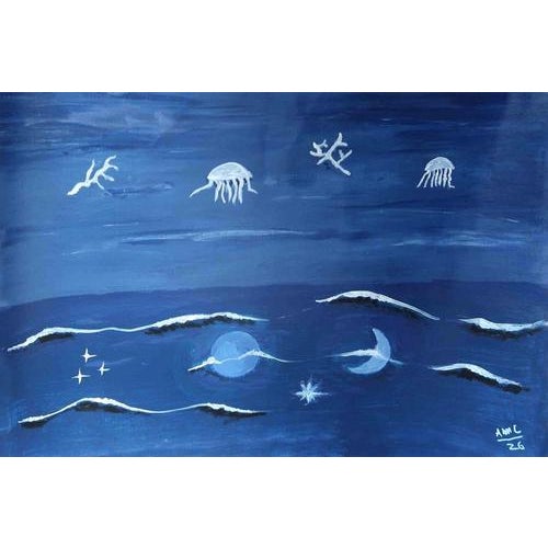 Anna Maria Caboni, Sky and Sea, Acrylic Painting, 2010s For Sale - Image 4 of 4