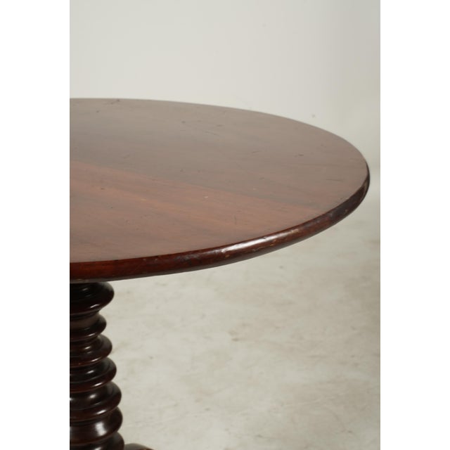 English An Antique Turned Wood Tilt Top Tripod Table For Sale - Image 3 of 8
