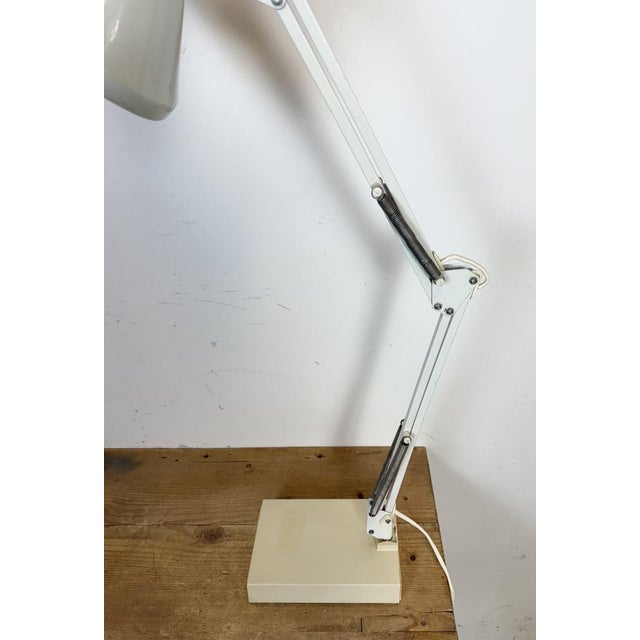 Metal Vintage White Italian Architect Table Lamp, 1970s For Sale - Image 7 of 18