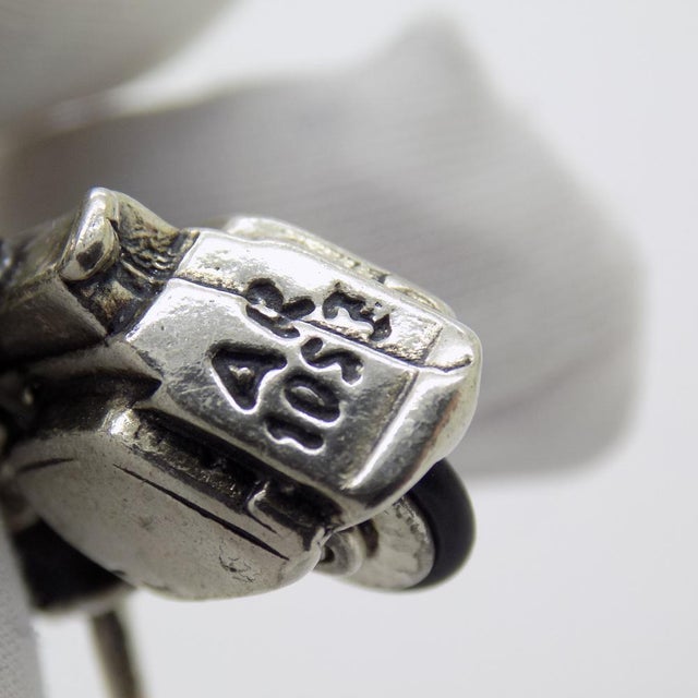 Metal Vintage Italian Silver Vespa Piaggio Scooter Figurine, 1980s For Sale - Image 7 of 12