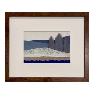 Contemporary Semi-Abstract​ Mixed Media Nautical Sailcloth Landscape​ - By JJ-Hogan | the Power of Presence, Framed For Sale