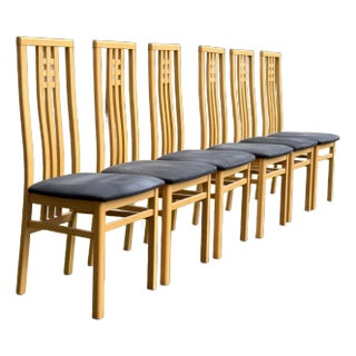 Modern 20th Century Ims SRL Italian High Back Dining Chairs - Set of 6 For Sale