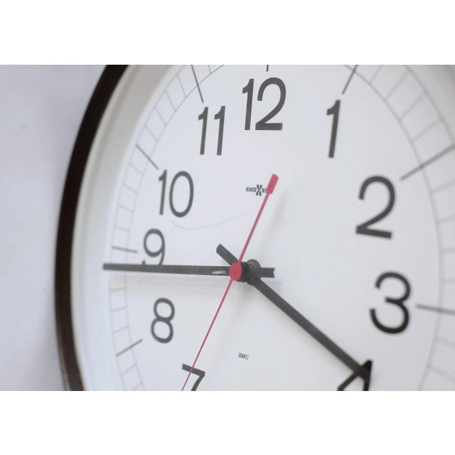 1950s Large Industrial Mid-Century Modern Howard Miller Metal School Clock For Sale - Image 9 of 13