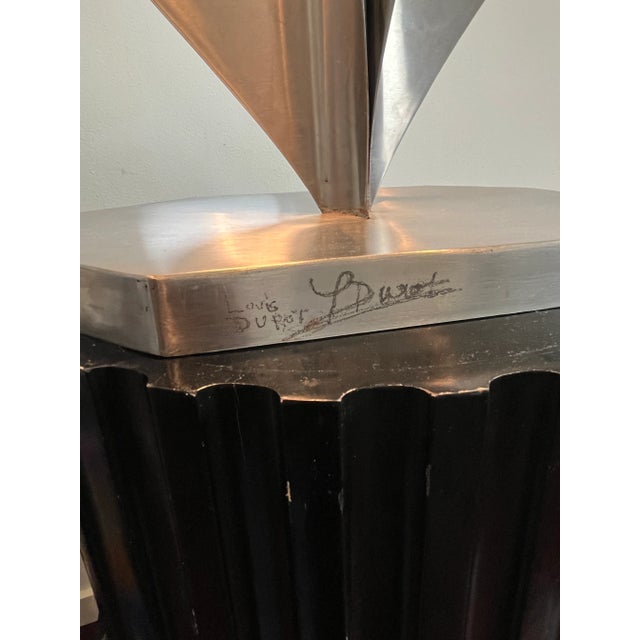 Modern 1970s Polished Nickel Sculptural Stingray Lamp by Louis Durot For Sale - Image 3 of 4