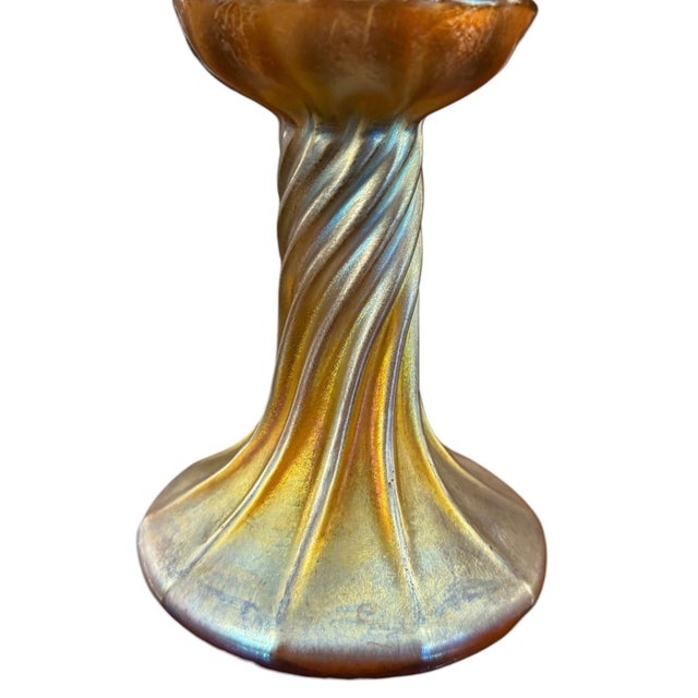 Early 20th Century. Louis Comfort Tiffany Favrile Glass Candle Lamp For Sale In Los Angeles - Image 6 of 12