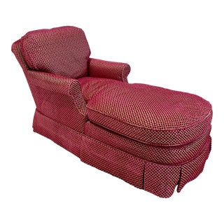 Scalamandre Pink & Beige Cut Velvet Down Filled Chaise Lounge For Sale