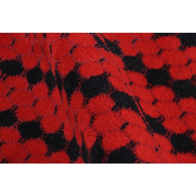 Textile Vintage Zeki Müren Rug With Red and Black Geometric Stripes From Rug & Kilim For Sale - Image 7 of 8