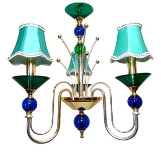 Vintage Hollywood Regency Chandelier in Murano Glass from Seguso, 1980s For Sale