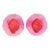 Oversized Pink and Red Rock Lucite Pair of Clip Earrings For Sale