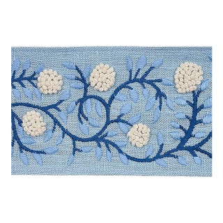 Schumacher Ashoka Tape in Ivory & Blue For Sale