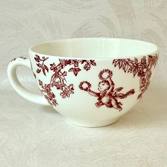 2020s Gien France 2 Teacup & Saucer Sets with Box - Musée De La Toile De Jouy For Sale - Image 5 of 11