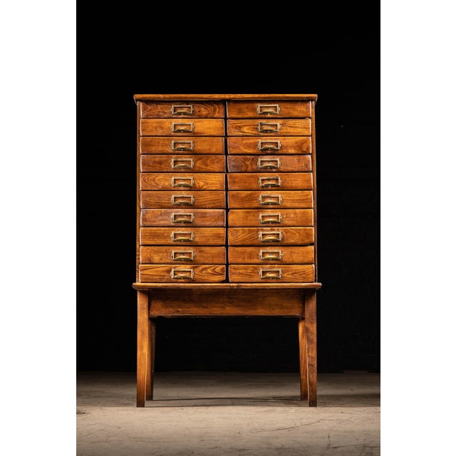 Wood Early 20th Century Wooden Document Cabinet For Sale - Image 7 of 8