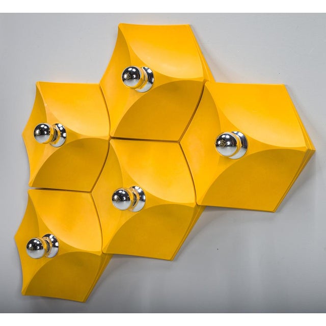 1970s Vintage German Hexagon Wall Lamp from Hoffmeister-Leuchten, 1970s For Sale - Image 5 of 15