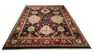Traditional Hand Made Knotted Rug - 9′ × 12′
