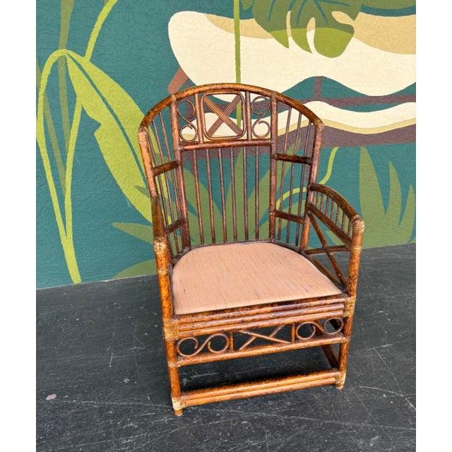 Brighton Tortoiseshell Bamboo Armchair For Sale - Image 11 of 11