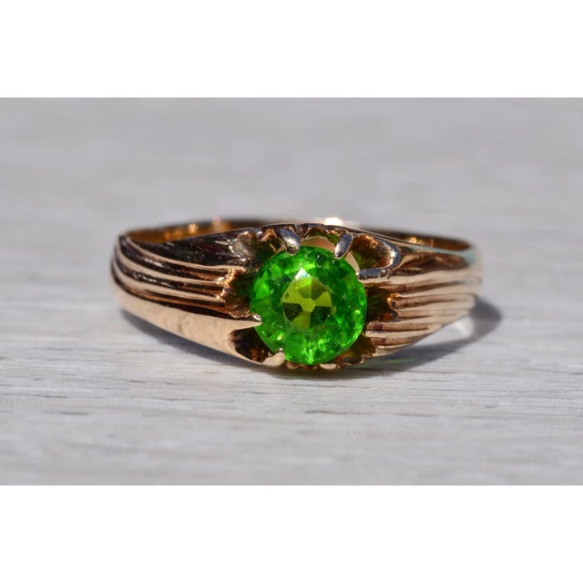 Contemporary The Clermont: Gentleman's Signed 14K Rose Gold English Ring set with Doublet For Sale - Image 3 of 10