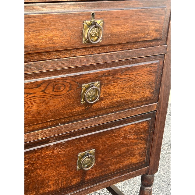 English Oak Chest of Drawers, Circa 1940s For Sale - Image 14 of 15